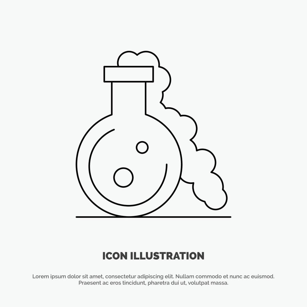 Flask Lab Test Medical Line Icon Vector