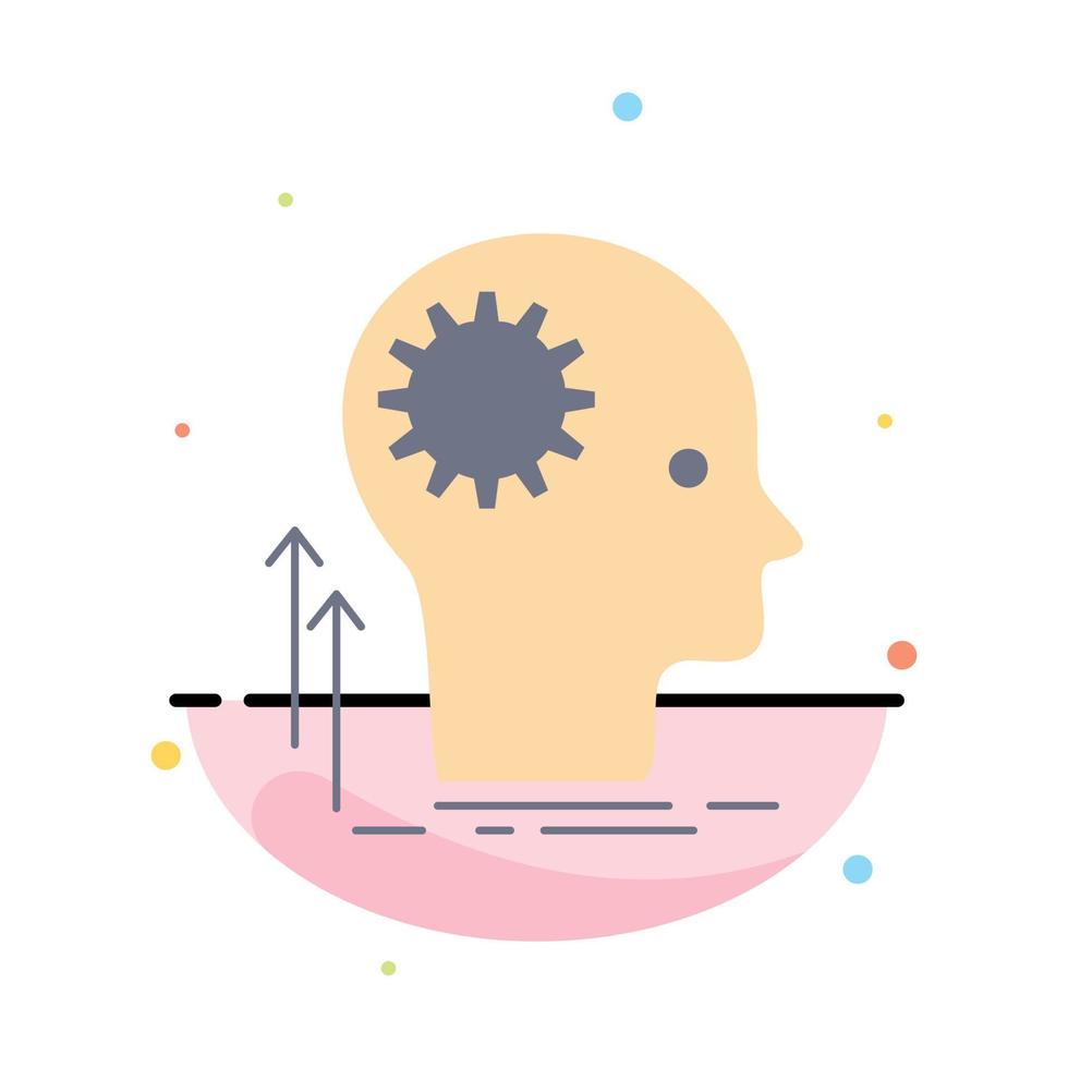 Mind Creative thinking idea brainstorming Flat Color Icon Vector