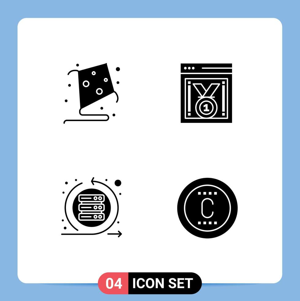 User Interface Solid Glyph Pack of modern Signs and Symbols of kite scrum best website website progress server Editable Vector Design Elements