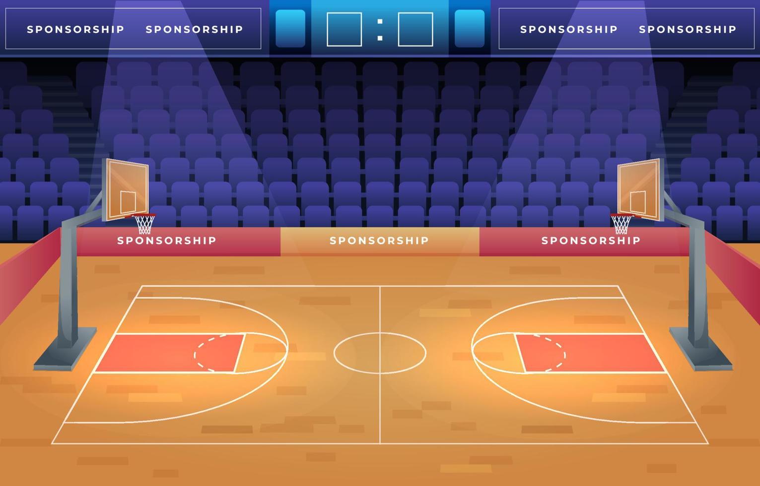 cancha de baloncesto cubierta vector