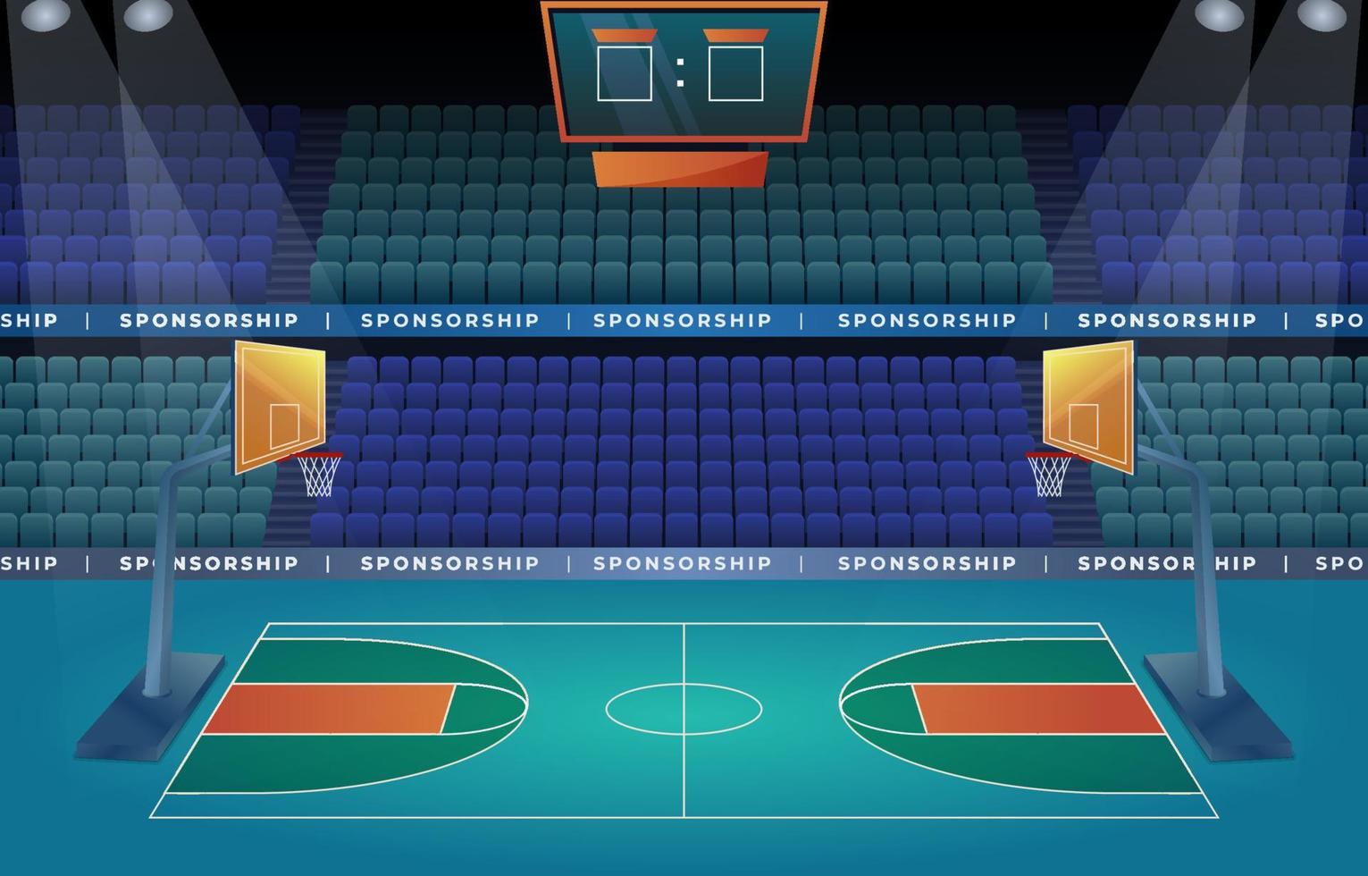 cancha de baloncesto cubierta vector