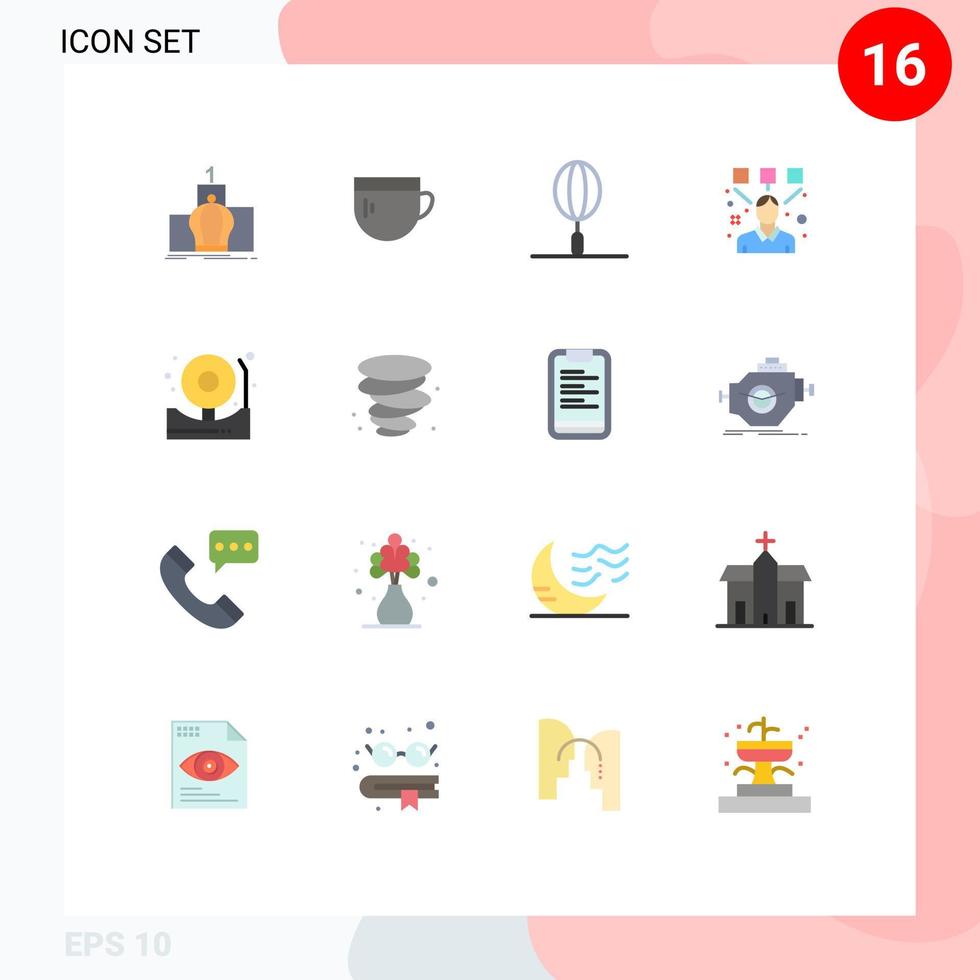 Modern Set of 16 Flat Colors and symbols such as alarm graphic basic editor kitchen Editable Pack of Creative Vector Design Elements