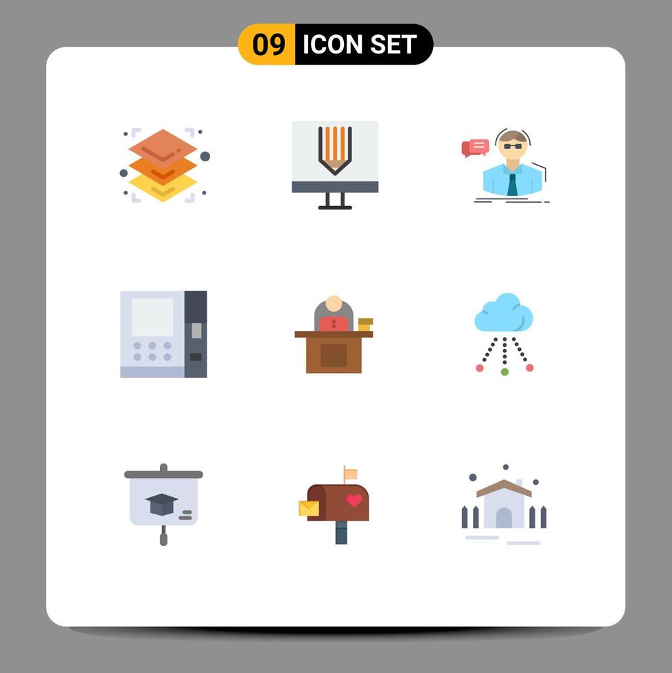 conjunto de 9 iconos modernos de la interfaz de usuario signos de símbolos para los elementos de diseño vectorial editables de la escuela de efectivo del profesor de dinero comercial vector