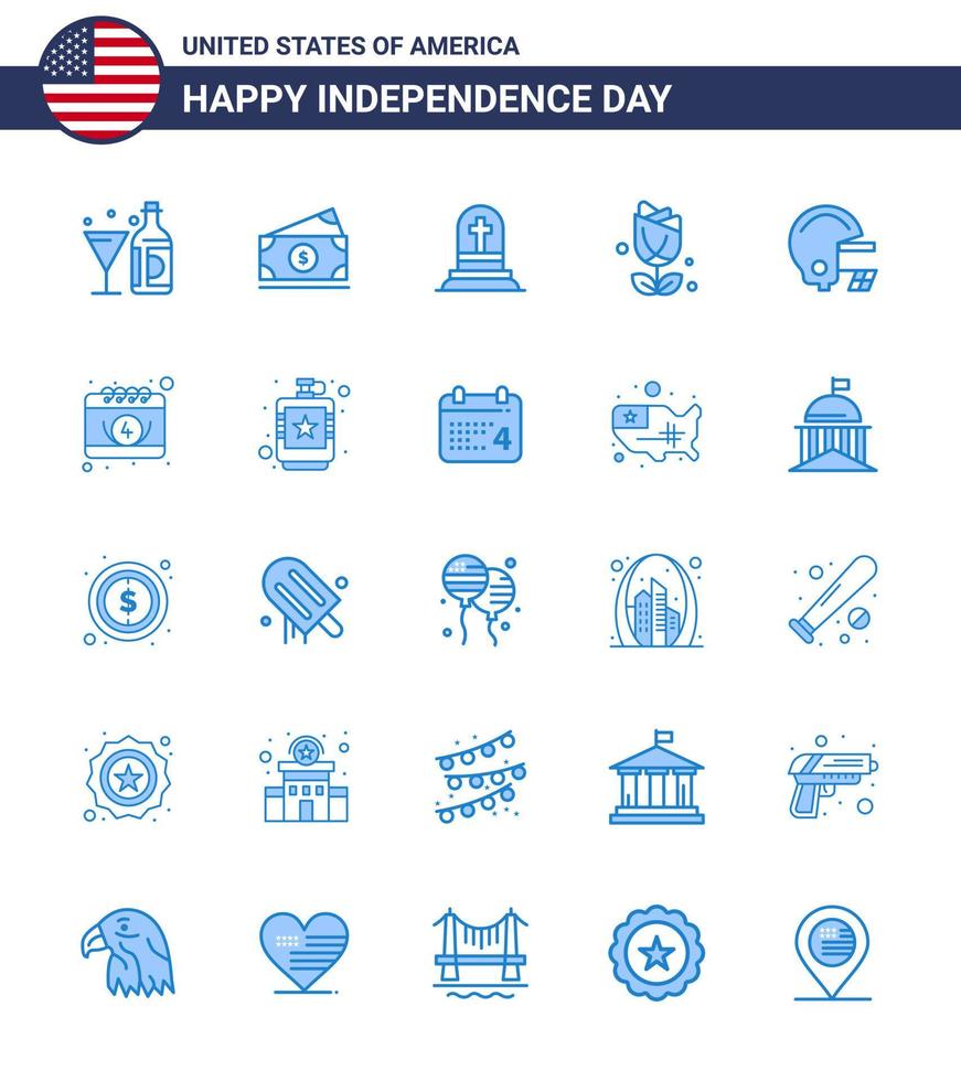 25 iconos creativos de ee.uu. signos de independencia modernos y símbolos del 4 de julio de ee.uu. ee.uu. vector