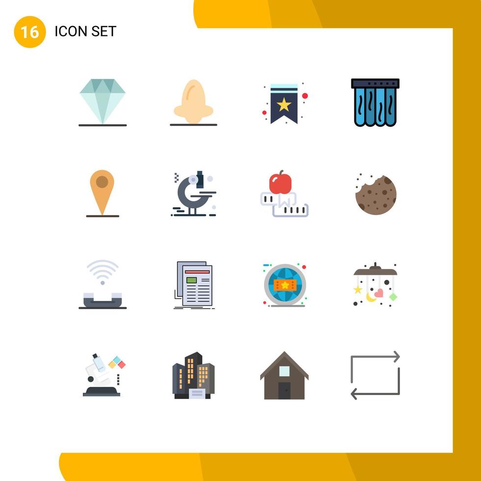 paquete de iconos de vector de stock de 16 signos y símbolos de línea para el marcador de ubicación de pasador colchón de verano paquete editable de elementos creativos de diseño de vectores