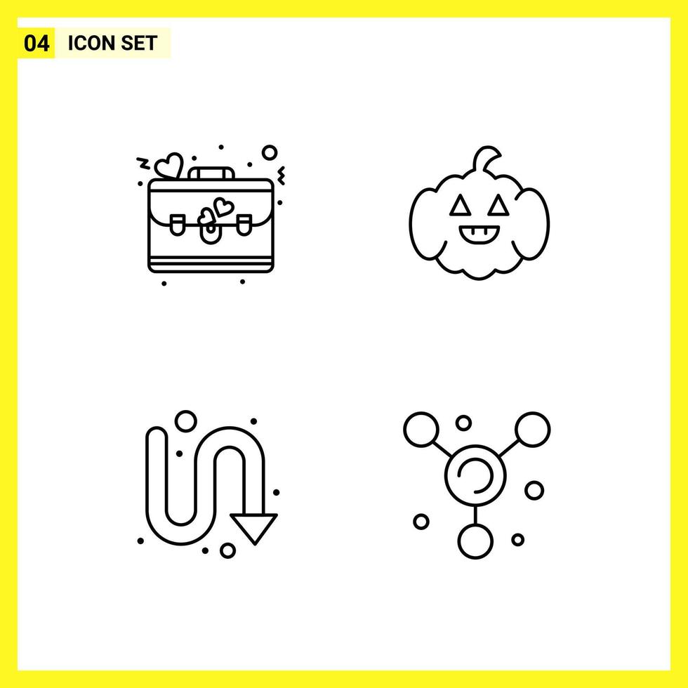 4 Icon Set Simple Line Symbols Outline Sign on White Background for Website Design Mobile Applications and Print Media vector