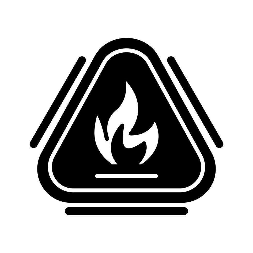 icono de vector de fuego de precaución