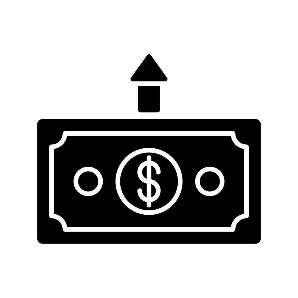 icono de vector de dinero arriba