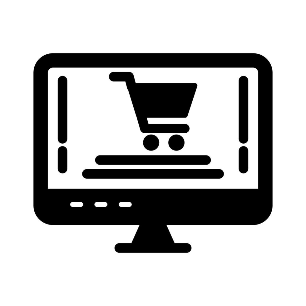 icono de vector de compras en línea