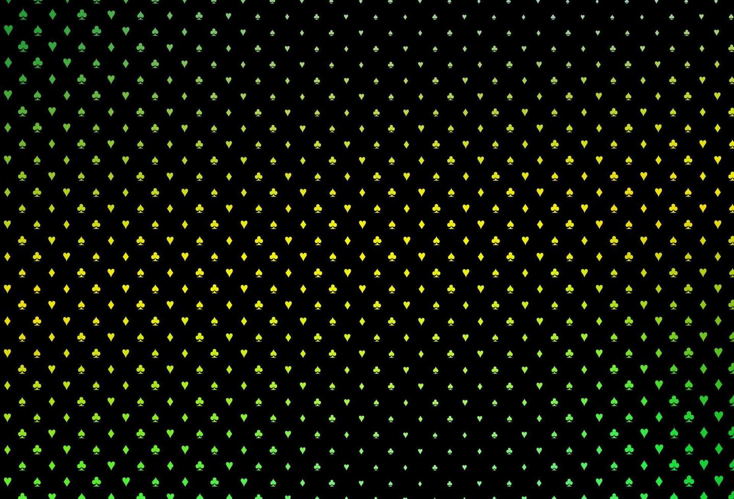 Dark green, yellow vector pattern with symbol of cards.