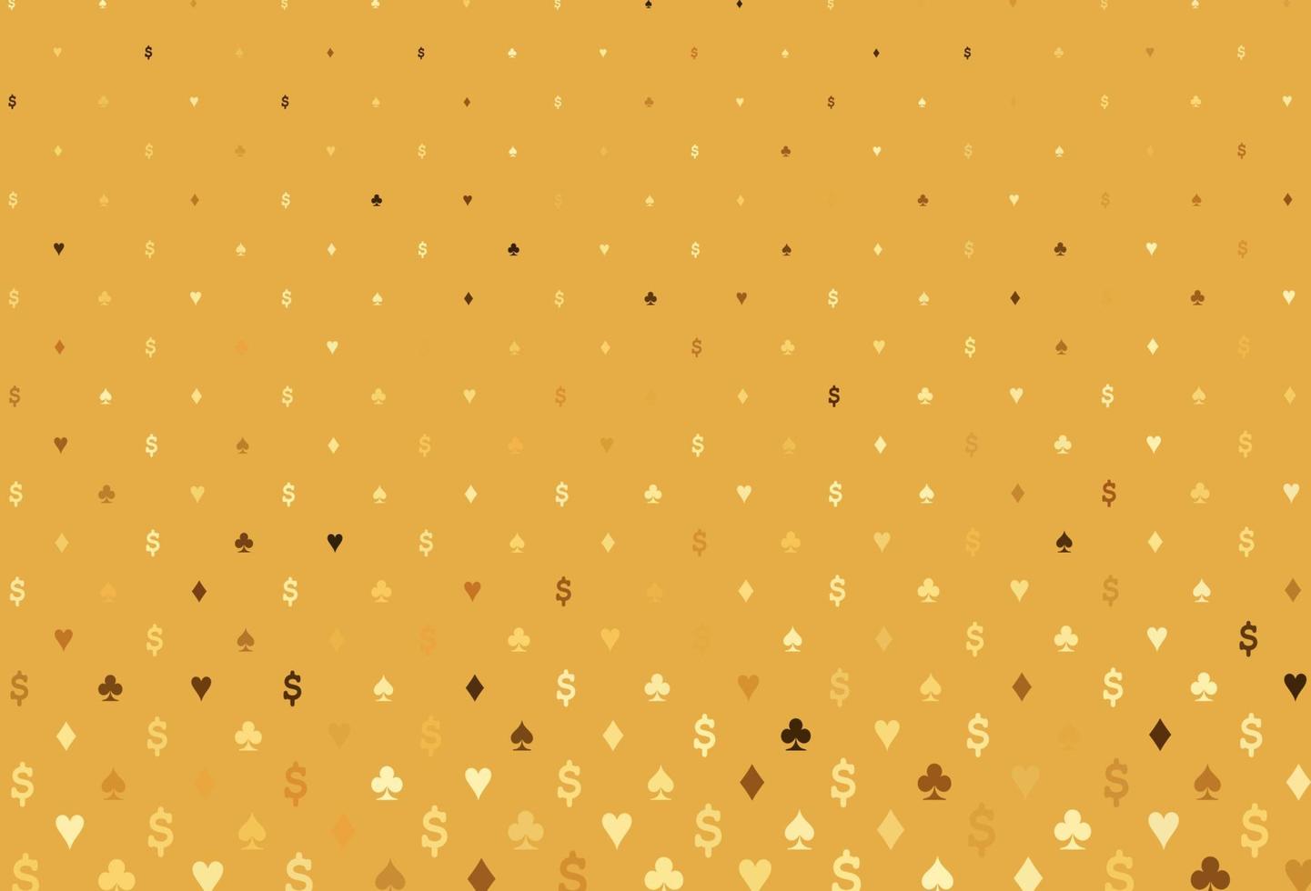 textura de vector amarillo claro, naranja con naipes.