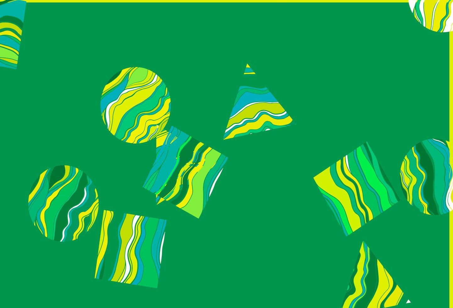 Light Green, Yellow vector cover in polygonal style with circles.