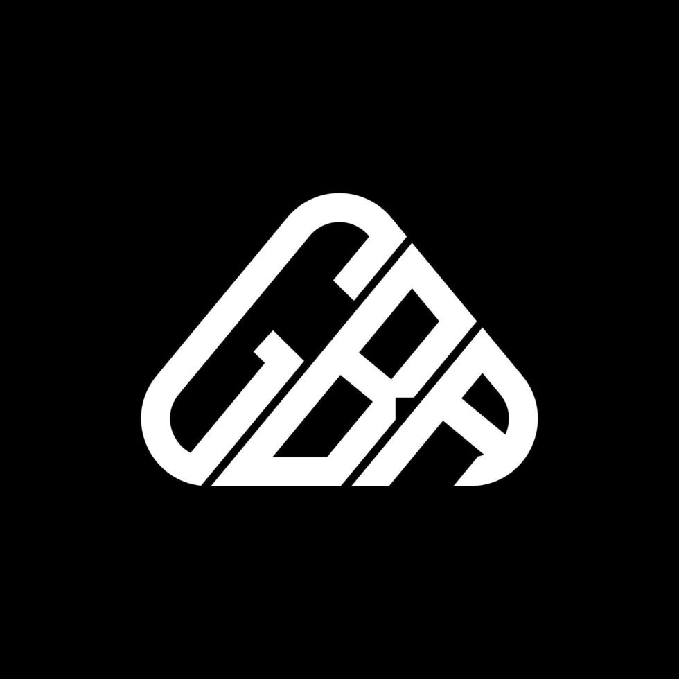 Diseño creativo del logotipo de la letra gba con gráfico vectorial, logotipo simple y moderno de gba en forma de triángulo redondo. vector