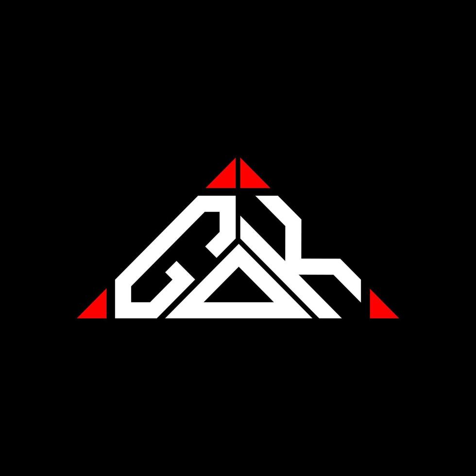 diseño creativo del logotipo de la letra gok con gráfico vectorial, logotipo simple y moderno de gok. vector