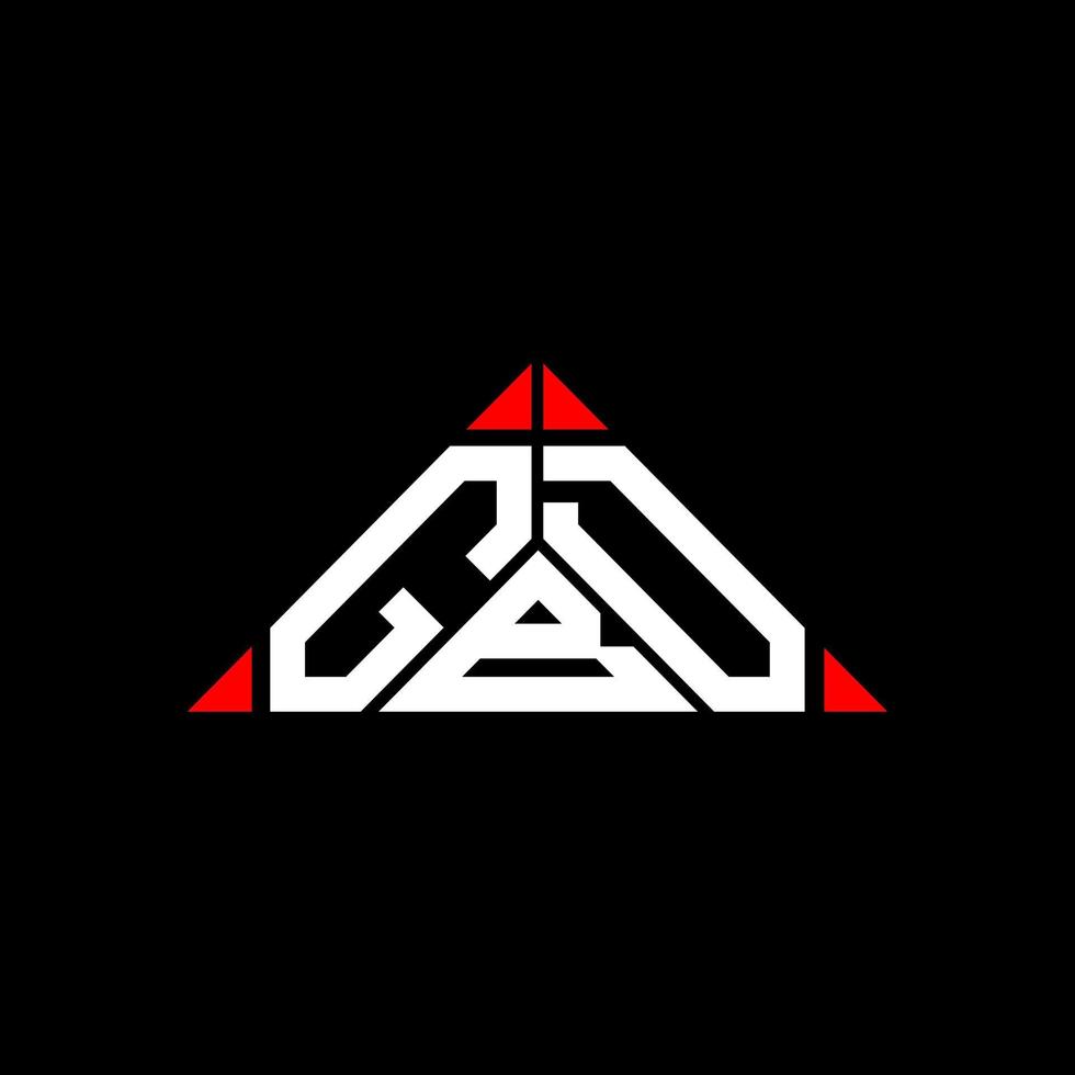 Diseño creativo del logotipo de la letra gbd con gráfico vectorial, logotipo simple y moderno de gbd en forma de triángulo redondo. vector