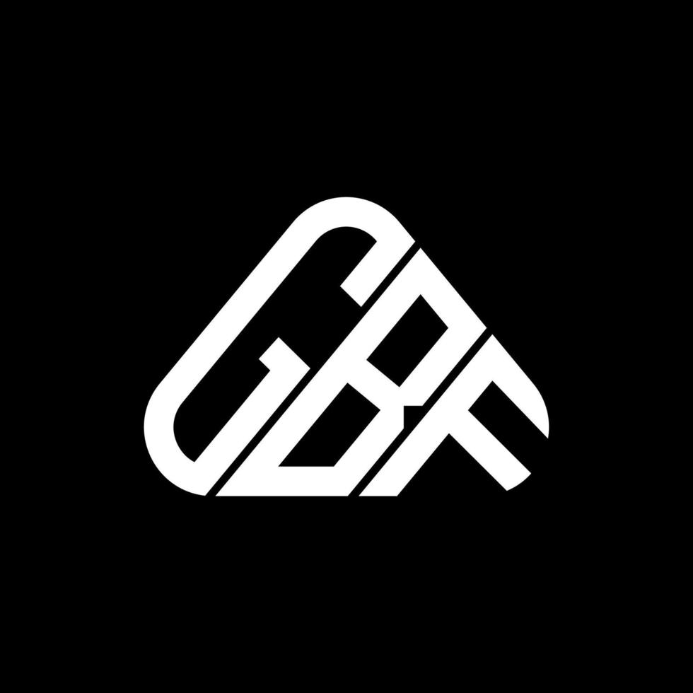 Diseño creativo del logotipo de la letra gbf con gráfico vectorial, logotipo simple y moderno de gbf en forma de triángulo redondo. vector