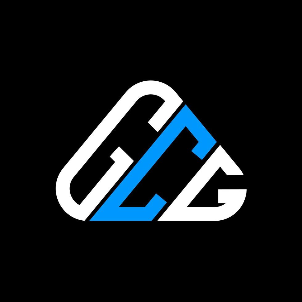 Diseño creativo del logotipo de la letra gcg con gráfico vectorial, logotipo simple y moderno de gcg en forma de triángulo redondo. vector