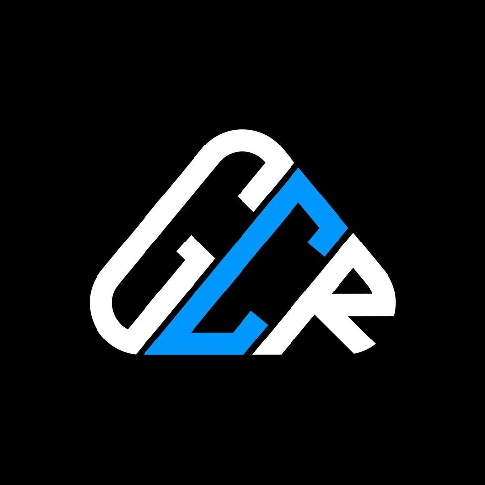 Diseño creativo del logotipo de la letra gcr con gráfico vectorial, logotipo simple y moderno de gcr en forma de triángulo redondo. vector