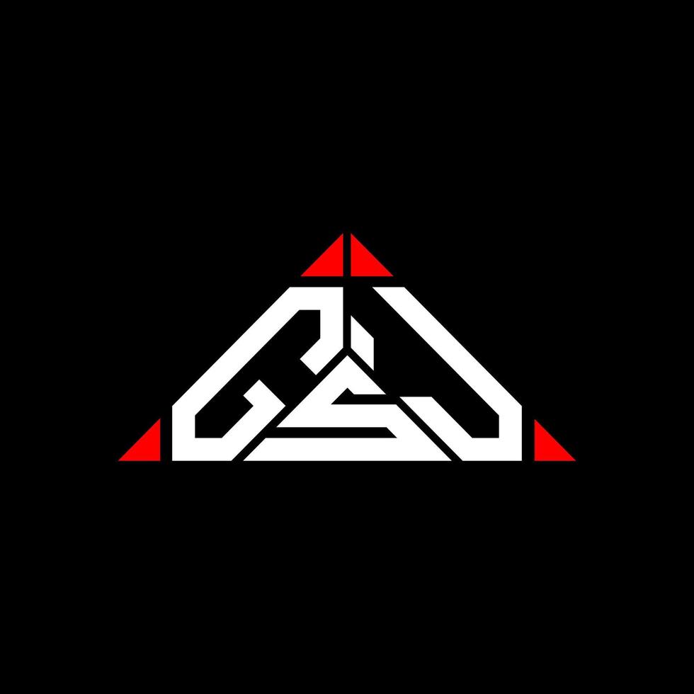 GSJ letter logo creative design with vector graphic, GSJ simple and modern logo.