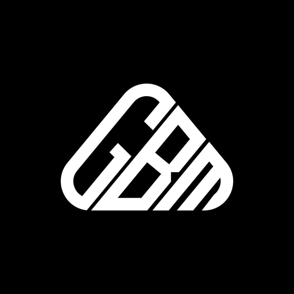 Diseño creativo del logotipo de la letra gbm con gráfico vectorial, logotipo simple y moderno de gbm en forma de triángulo redondo. vector