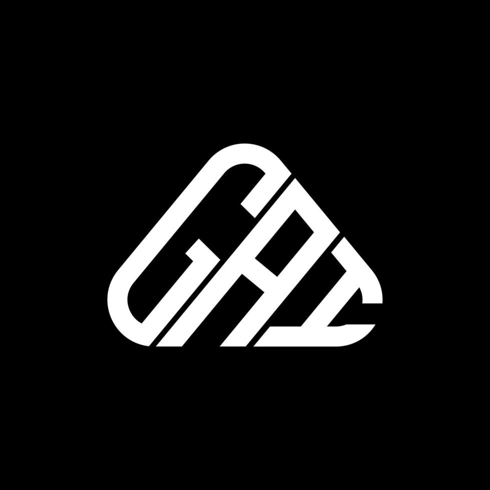 diseño creativo del logotipo de la letra gai con gráfico vectorial, logotipo simple y moderno de gai en forma de triángulo redondo. vector