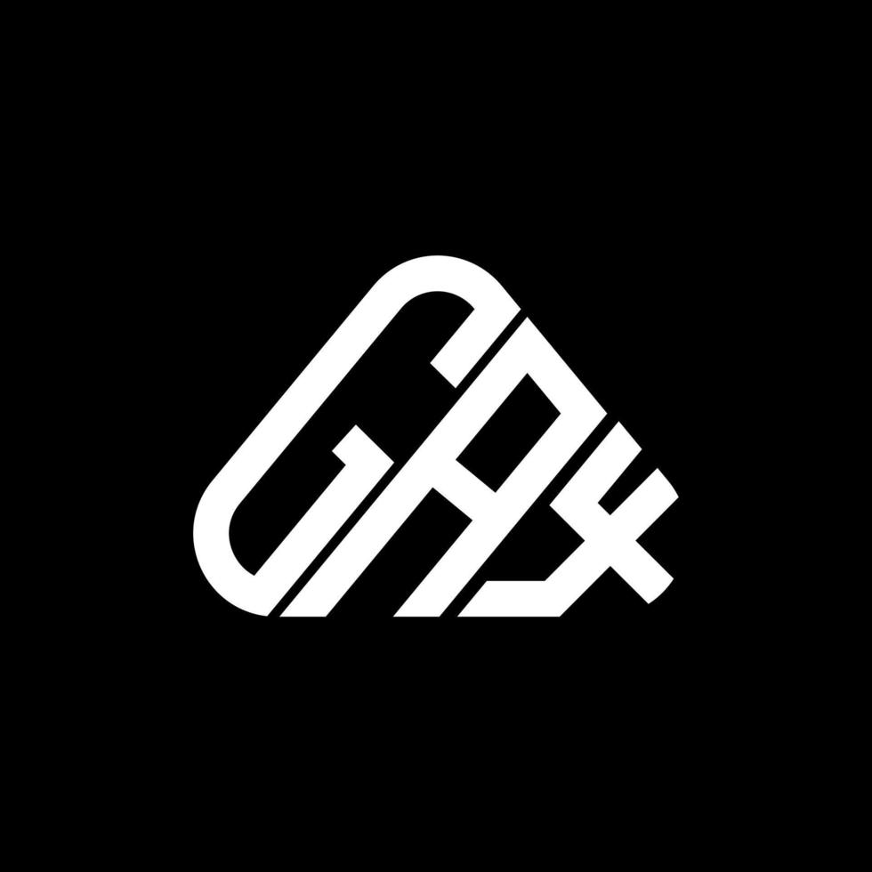 diseño creativo del logotipo de la letra gax con gráfico vectorial, logotipo simple y moderno de gax en forma de triángulo redondo. vector