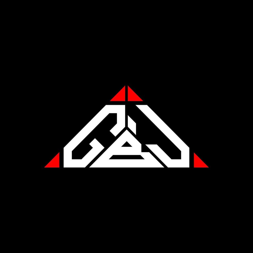 GBJ letter logo creative design with vector graphic, GBJ simple and modern logo in round triangle shape.