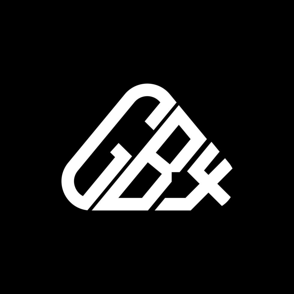 Diseño creativo del logotipo de la letra gbx con gráfico vectorial, logotipo simple y moderno de gbx en forma de triángulo redondo. vector