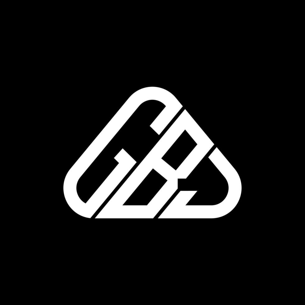 Diseño creativo del logotipo de la letra gbj con gráfico vectorial, logotipo simple y moderno de gbj en forma de triángulo redondo. vector