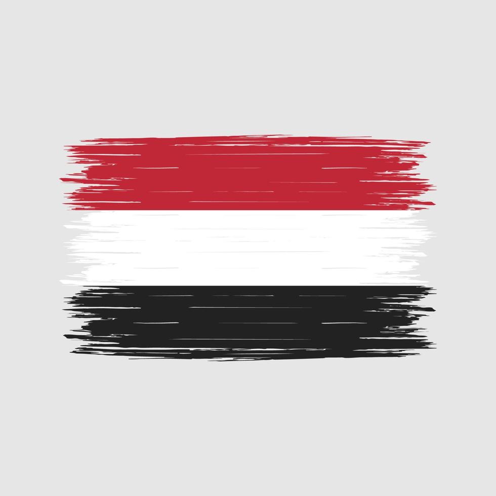 pincel de bandera de yemen vector