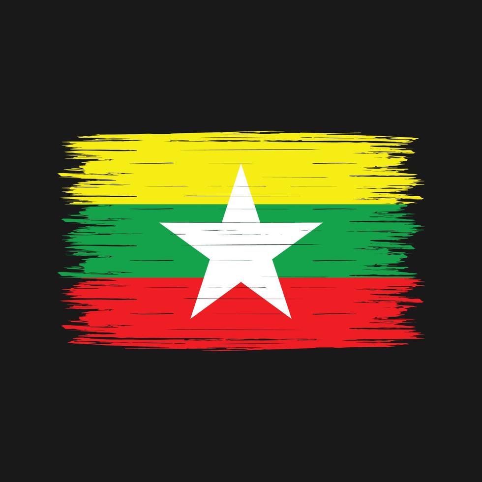 cepillo de bandera de myanmar vector