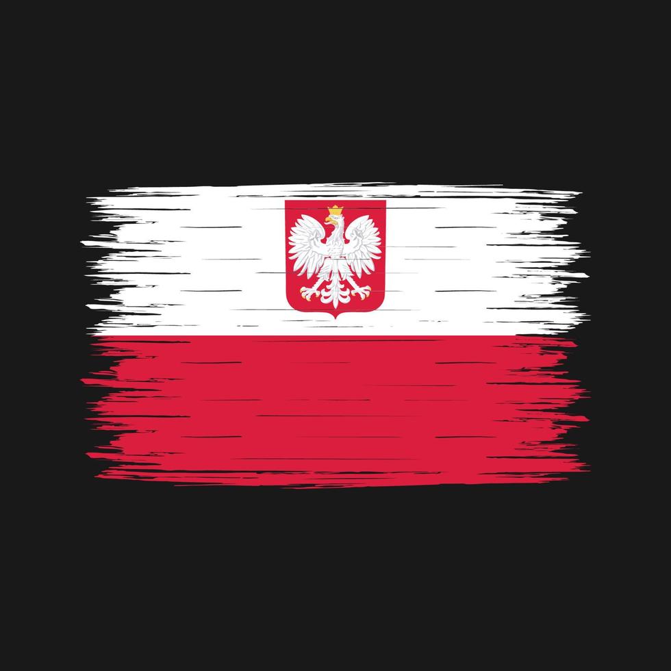 pincel de bandera de polonia vector