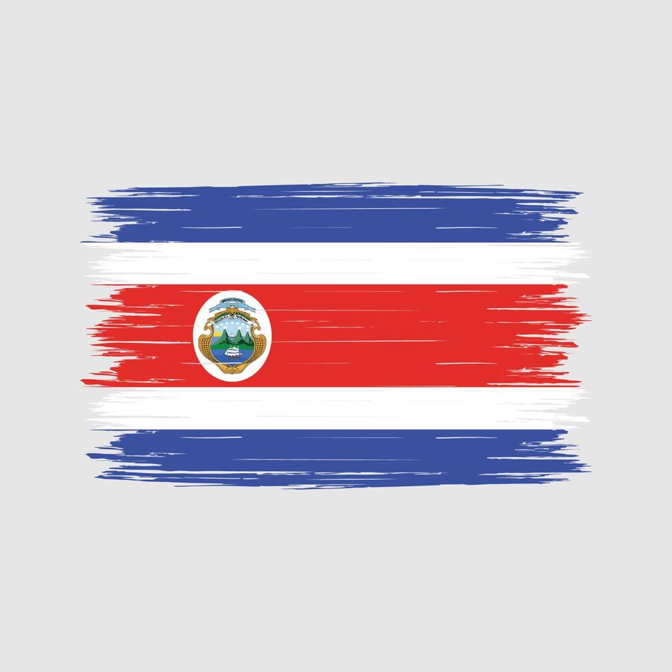 cepillo de la bandera de costa rica vector