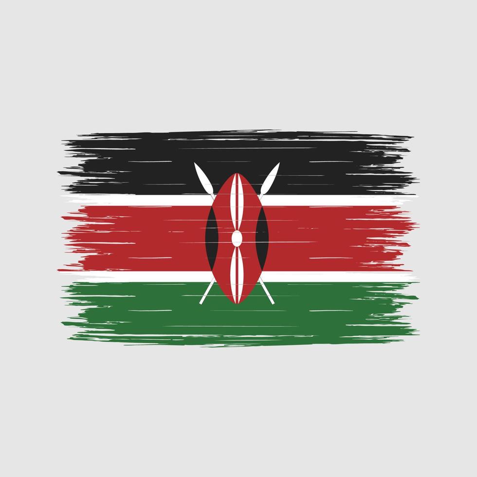 pincel de bandera de kenia vector
