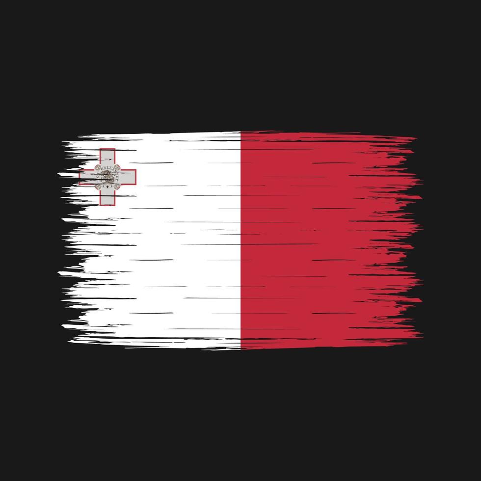 cepillo de bandera de malta vector