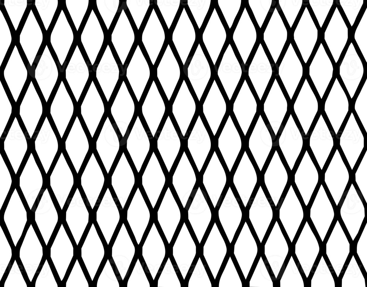 Black grille pattern isolated on white background with clipping path photo