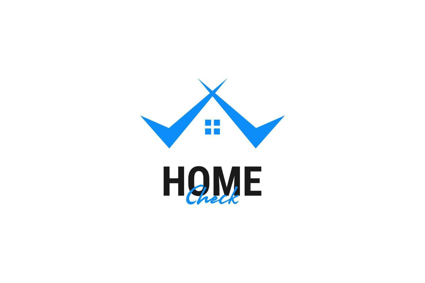 ilustración de plantilla de vector de diseño de logotipo de casa de cheque plano