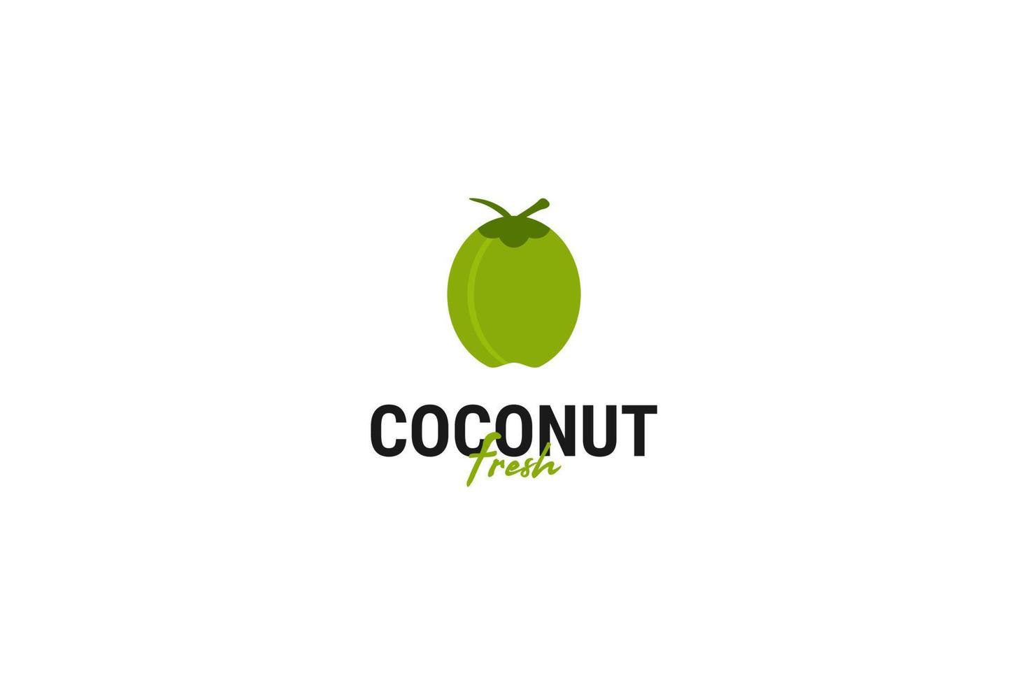 Flat coconut icon logo design vector template illustration