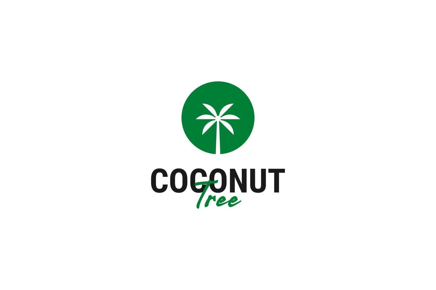 Flat coconut tree logo design vector template illustration