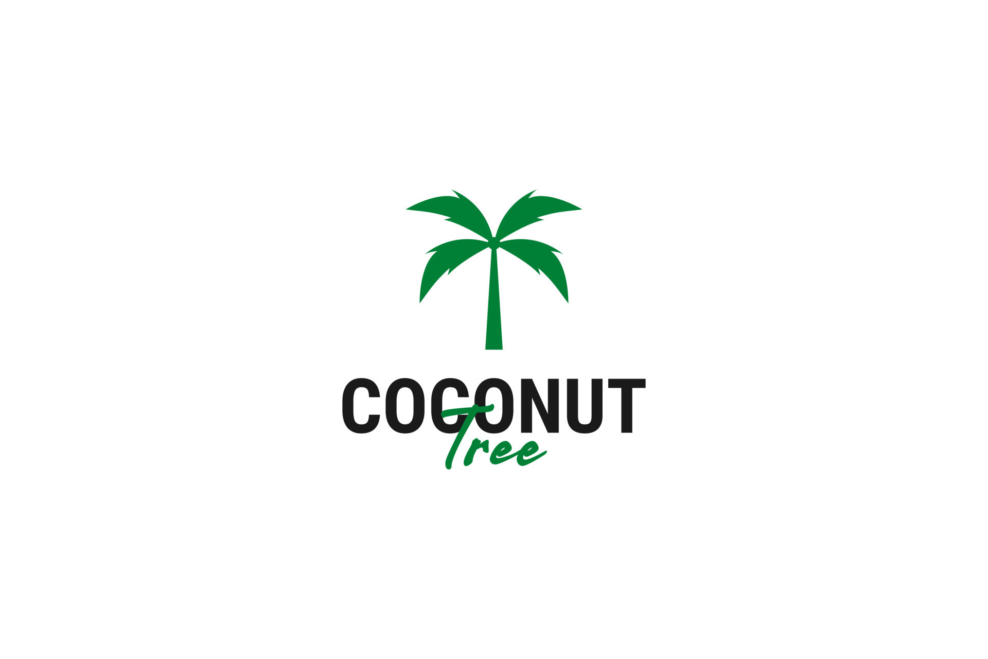 Flat coconut tree logo design vector template illustration 14737708 ...