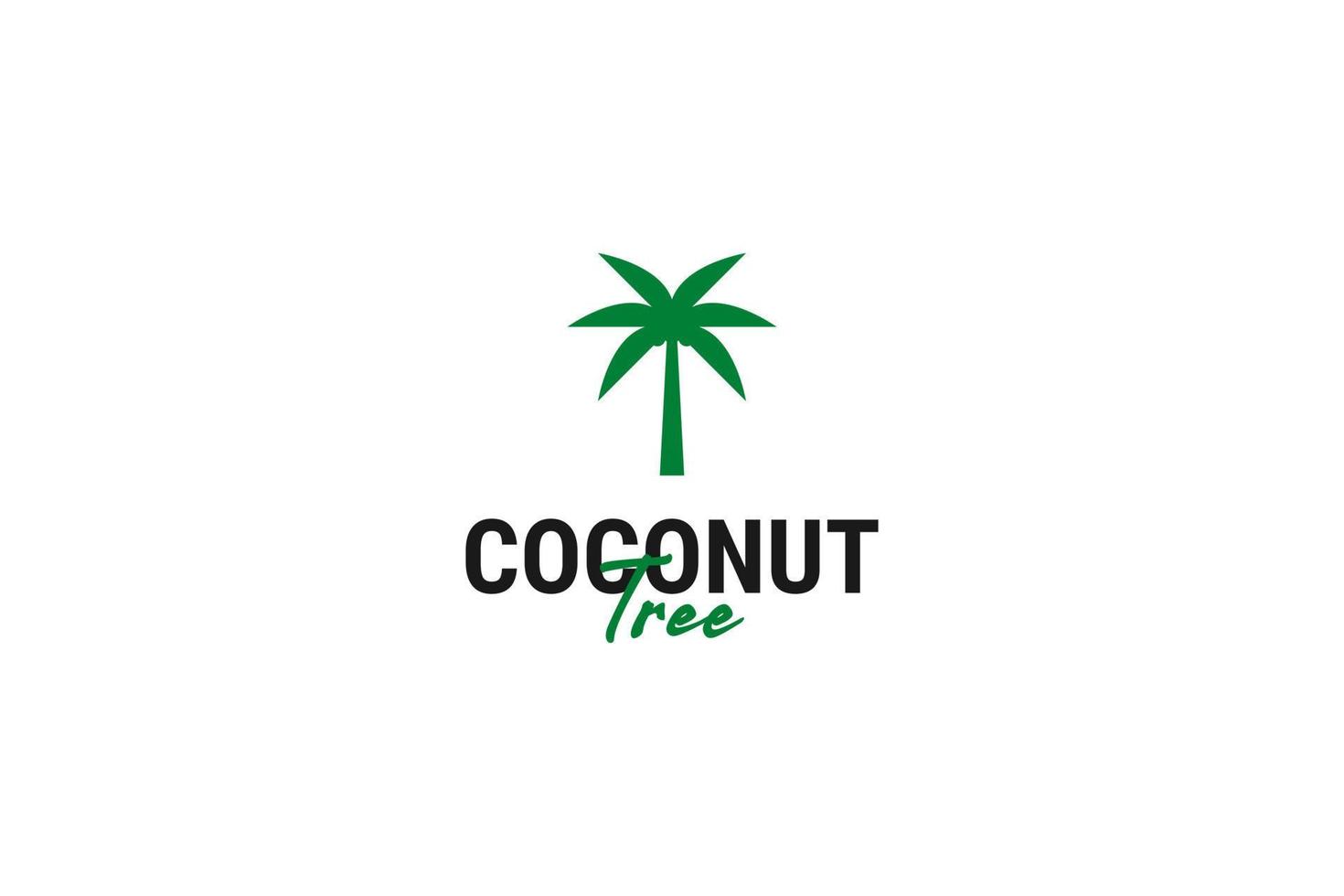 Flat coconut tree logo design vector template illustration