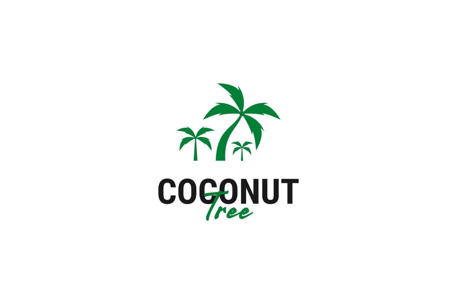 Flat coconut tree logo design vector template illustration