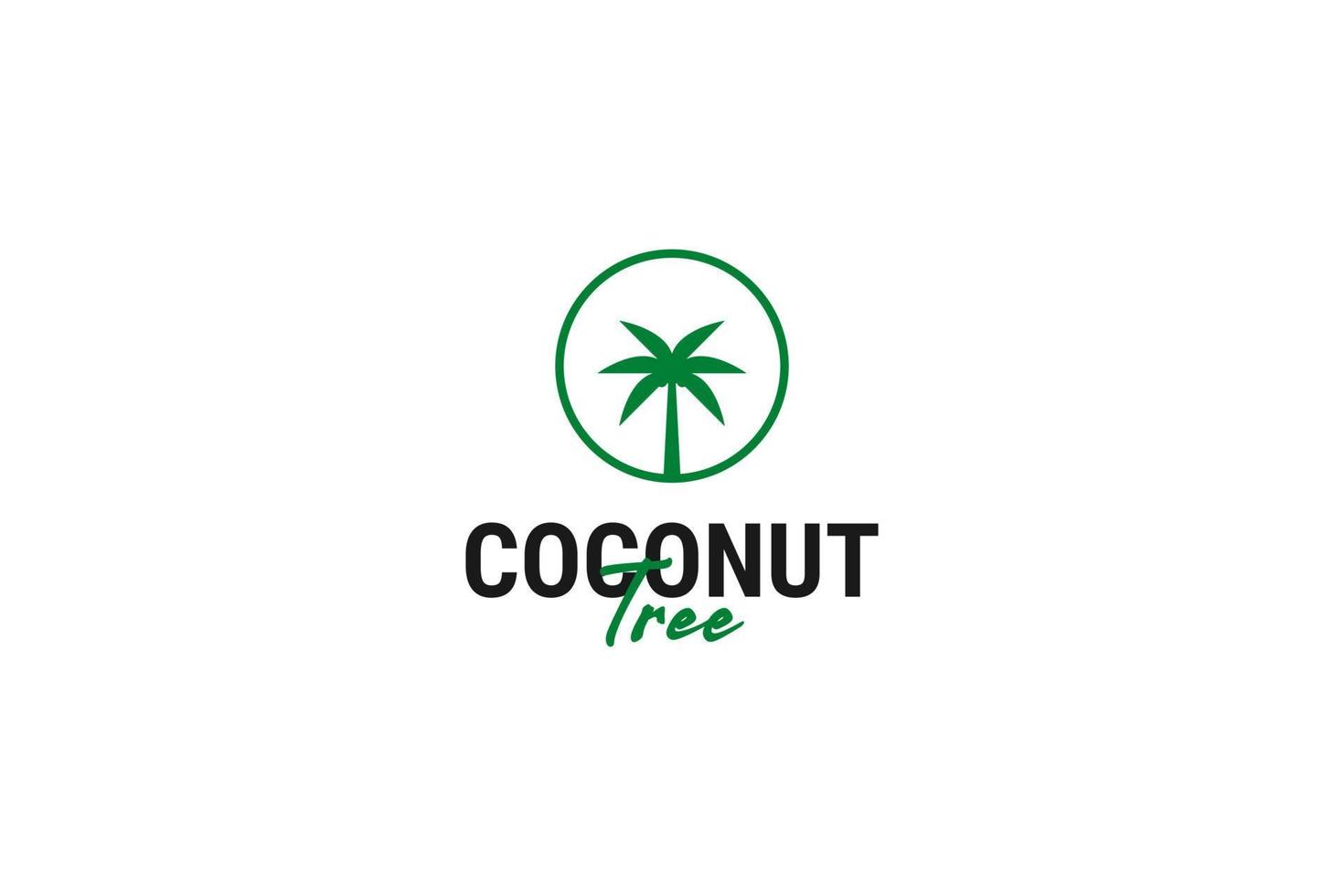 Flat coconut tree logo design vector template illustration