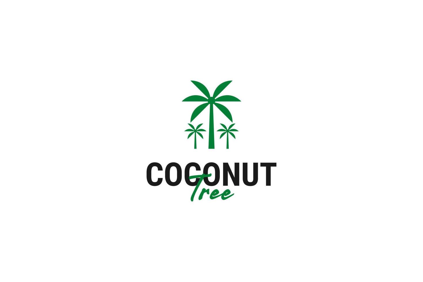 Flat coconut tree logo design vector template illustration