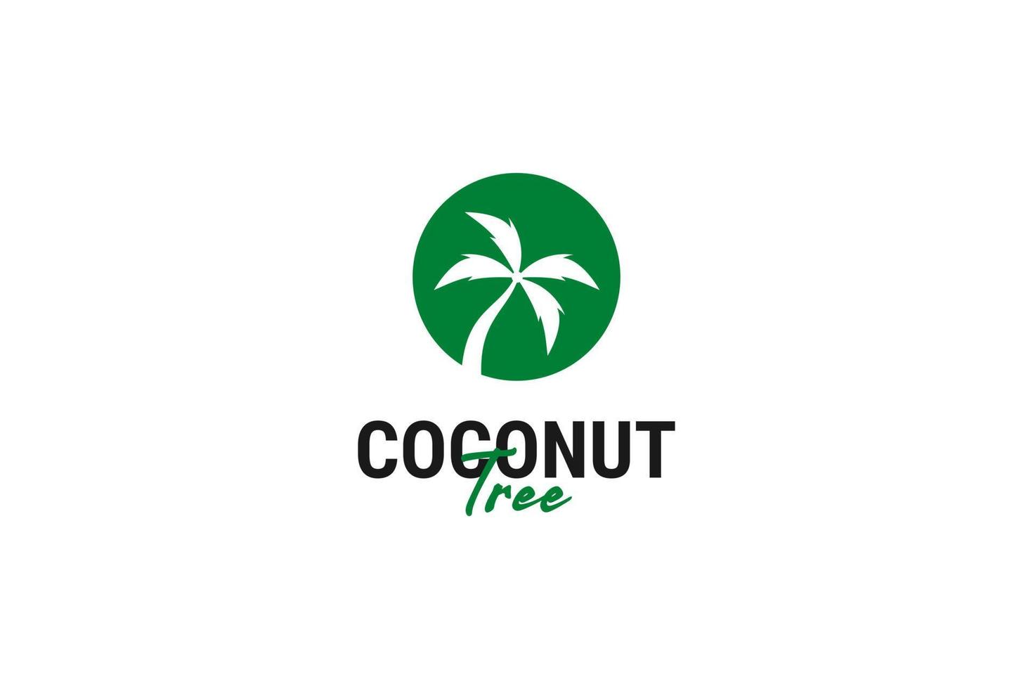 Flat coconut tree logo design vector template illustration