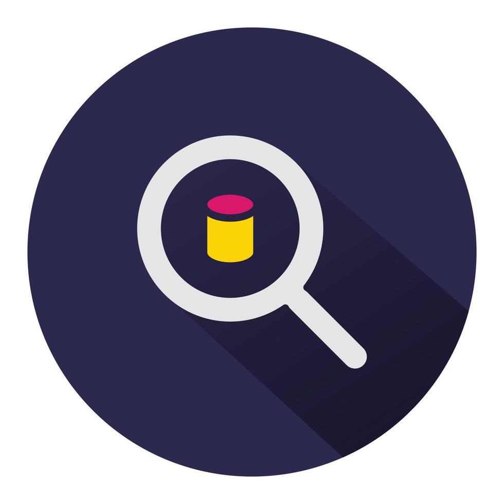 data search icon. isolated background with long shadow vector