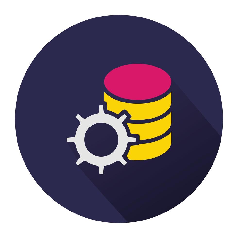 database maintaining icon. isolated background with shadow vector