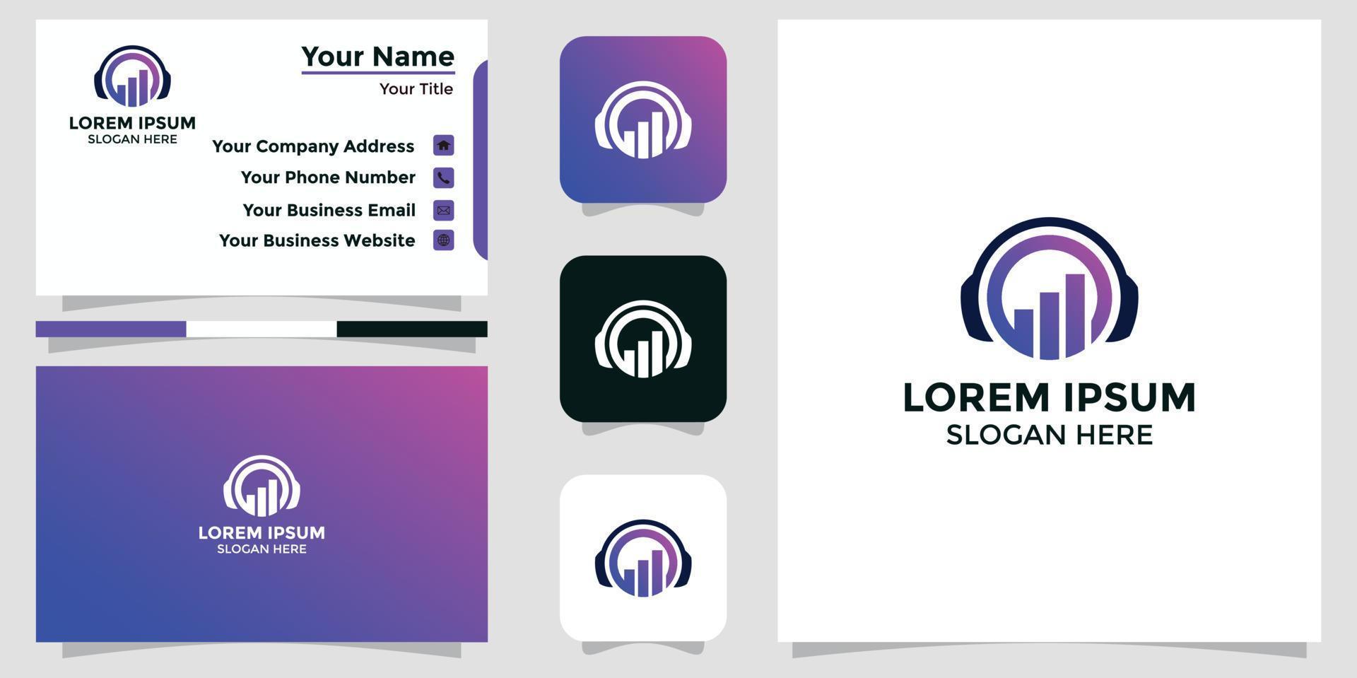 podcast design logo and branding card vector