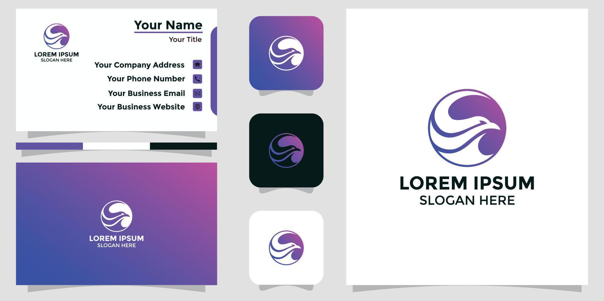 eagle bird design logo and branding card vector