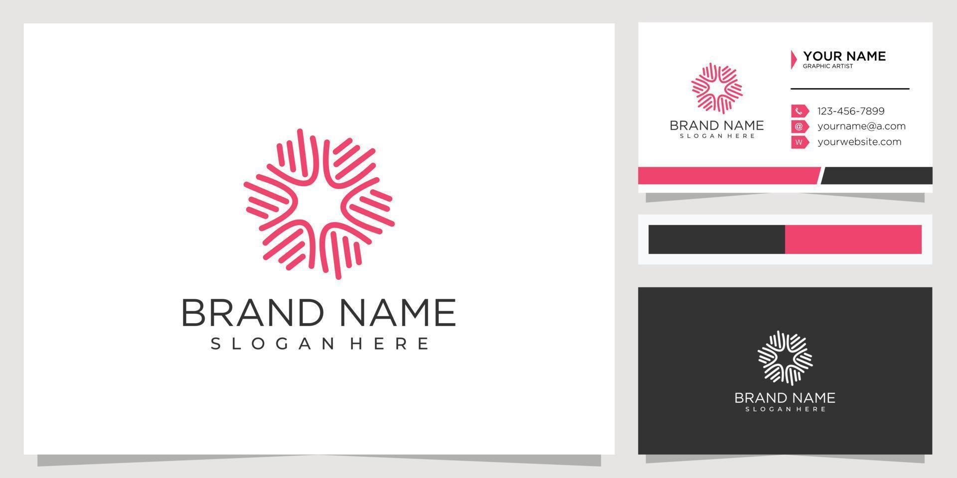 Abstract line community logo design inspiration vector